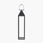Black Stainless Steel and Glass Medium Tall Lantern