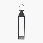 Black Stainless Steel and Glass Medium Tall Lantern