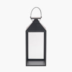 Black Stainless Steel and Glass Large Lantern