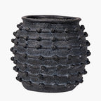 Black Bobble Fibrestone  Decorative Planter Large