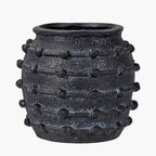 Black Bobble Fibrestone  Decorative Planter