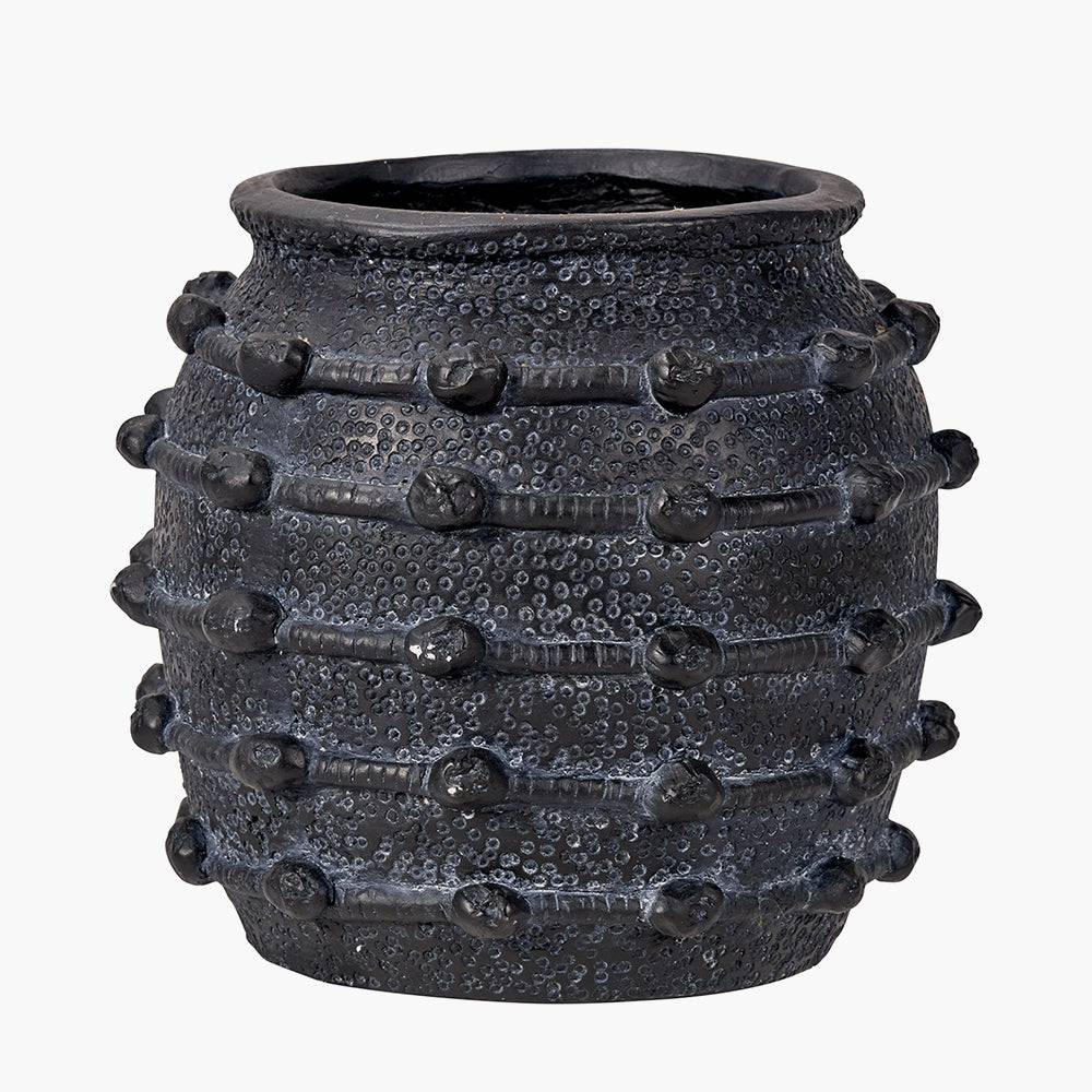 Black Bobble Fibrestone  Decorative Planter