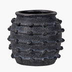 Black Bobble Fibrestone  Decorative Planter