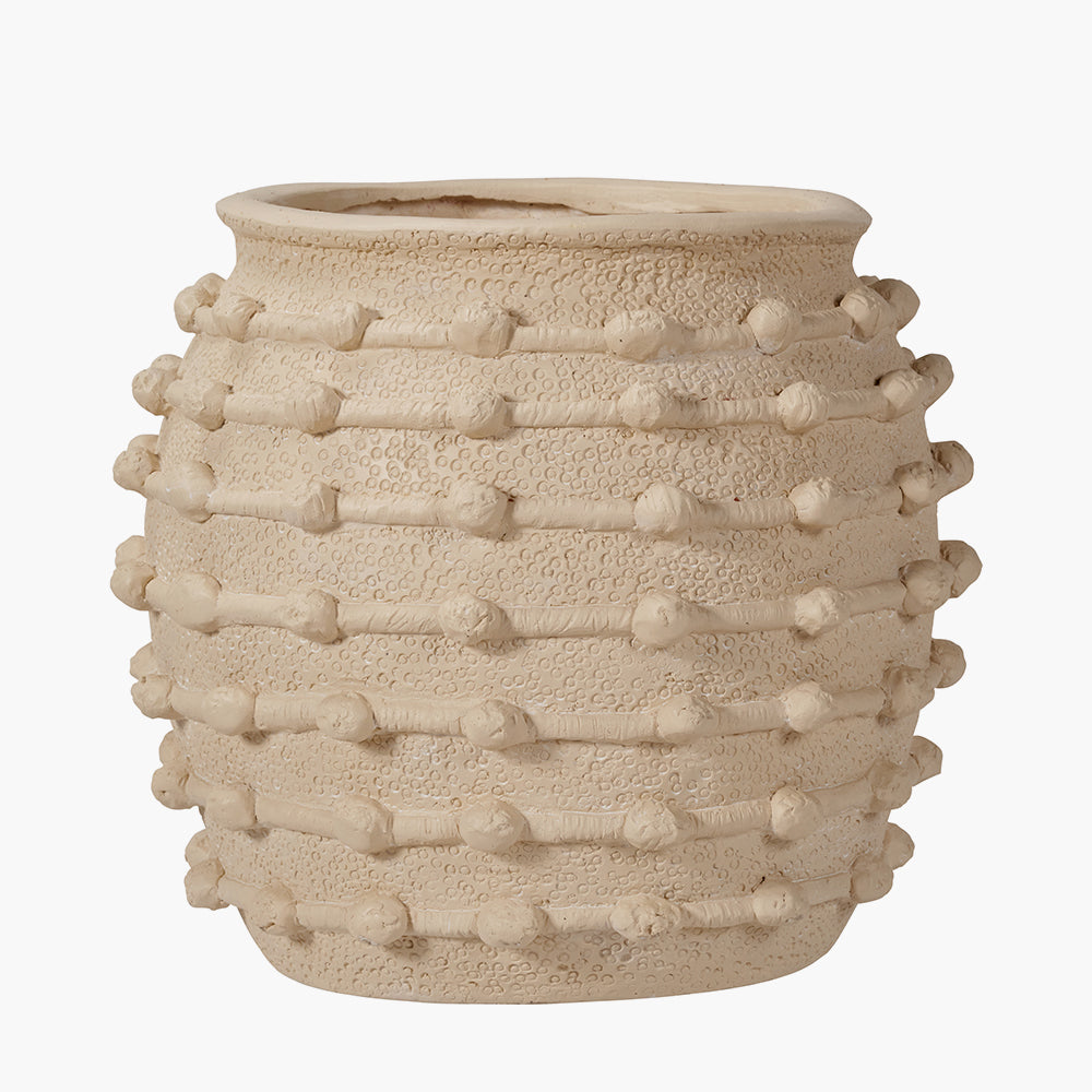 Cream Bobble Fibrestone  Decorative Planter Large