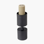 Matt Black Metal Pillar Candle Holder
