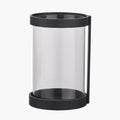 Black Ribbed Metal and Clear Glass Hurricane