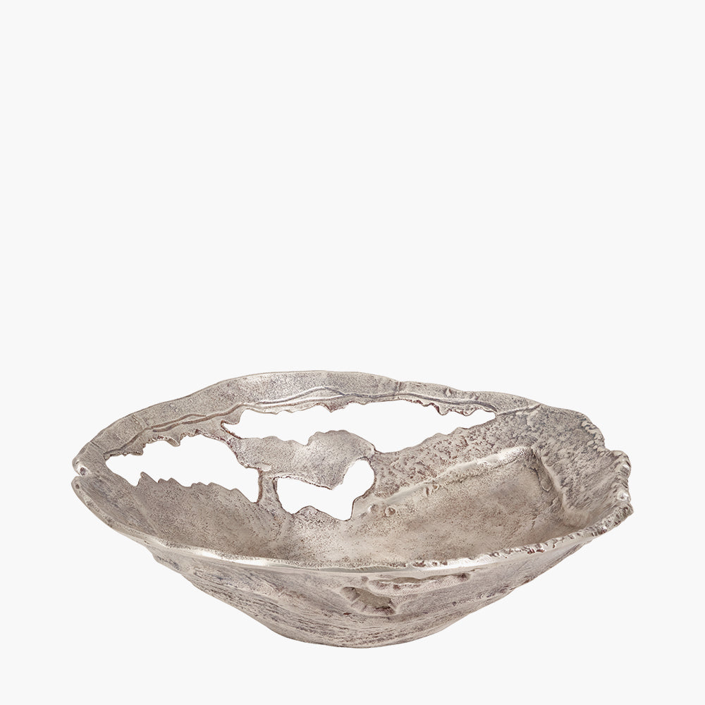 Antique Silver Cast Metal Decorative Bowl