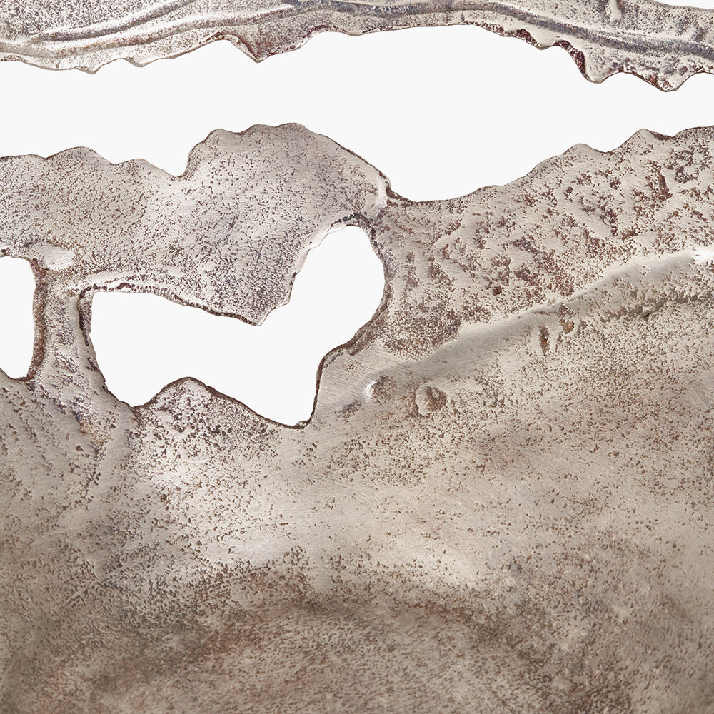 Antique Silver Cast Metal Decorative Bowl