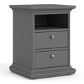 Paris Bedside 2 Drawers in Matt Grey