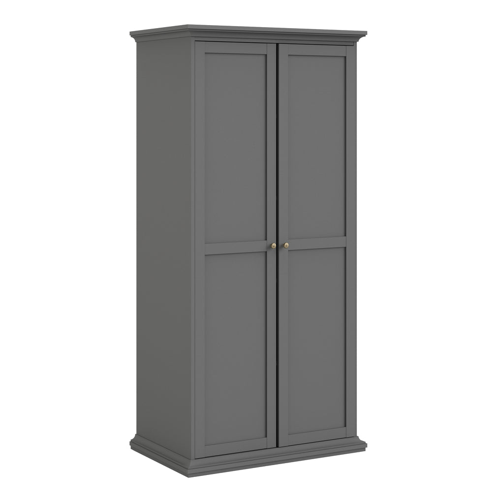 Paris Wardrobe with 2 Doors in Matt Grey