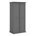 Paris Wardrobe with 2 Doors in Matt Grey