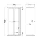 Paris Wardrobe with 2 Doors in Matt Grey