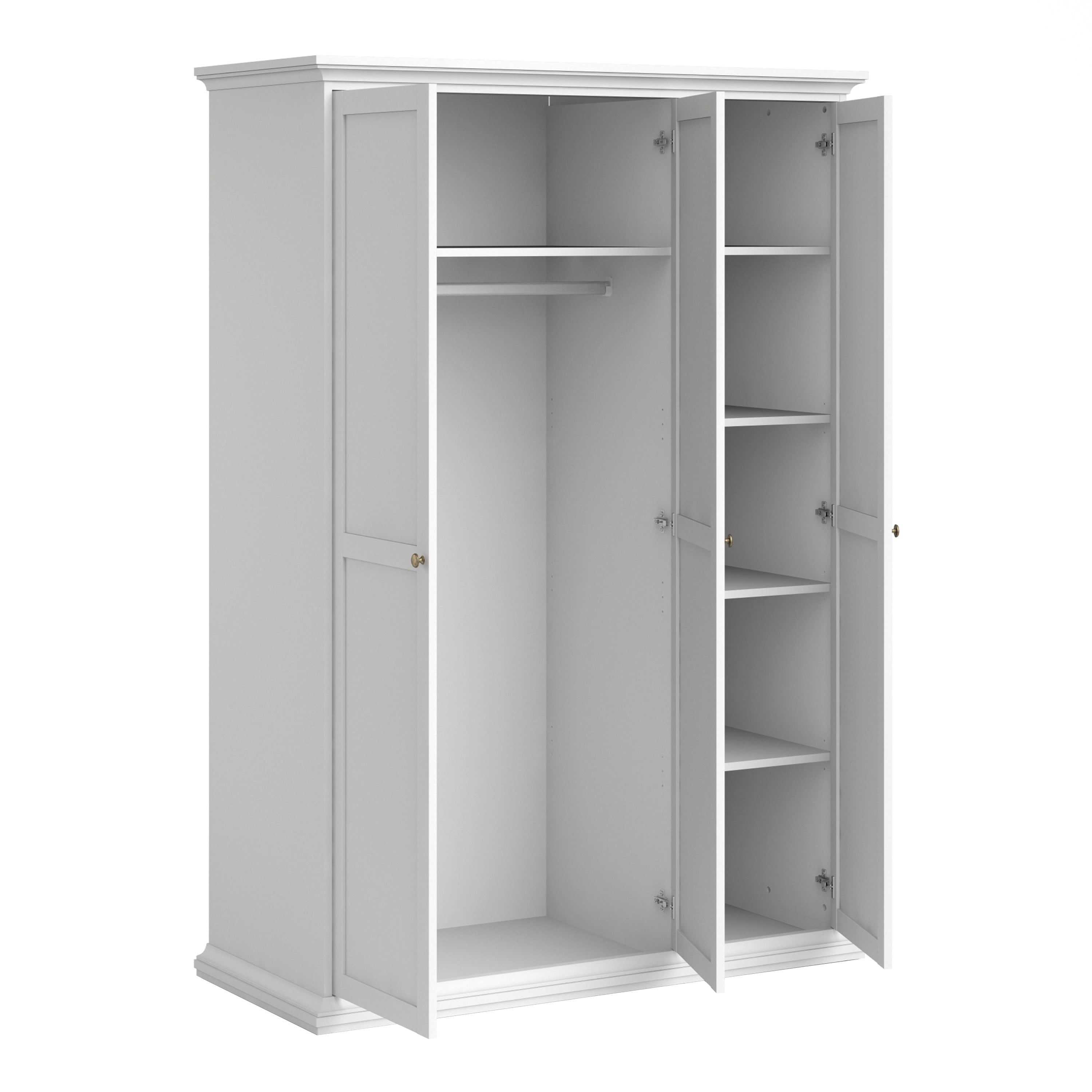Paris Wardrobe with 3 Doors in White