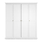 Paris Wardrobe with 4 Doors in White
