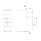 Naia Narrow Chest of 5 Drawers in Black Matt