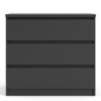 Naia Chest of 3 Drawers in Black Matt