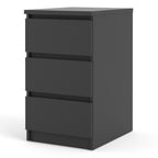 Naia Bedside 3 Drawers in Black Matt