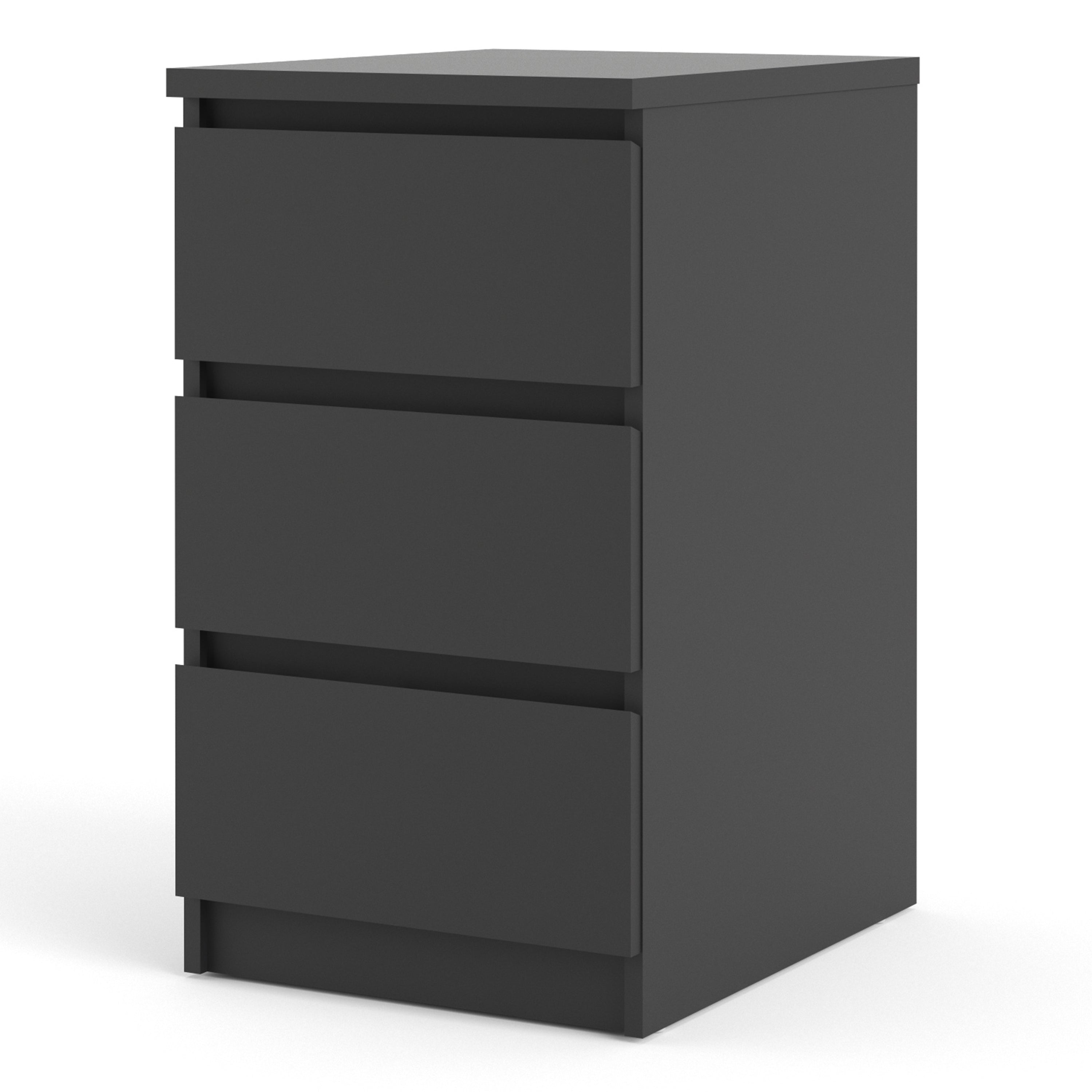 Naia Bedside 3 Drawers in Black Matt