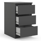 Naia Bedside 3 Drawers in Black Matt