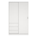 Naia Wardrobe with 1 Sliding Door and 1 Door + 3 Drawers in White