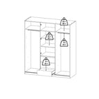 Naia Wardrobe with 2 Sliding Doors + 1 Door + 3 Drawers in White