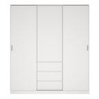 Naia Wardrobe with 2 Sliding Doors + 1 Door + 3 Drawers in White