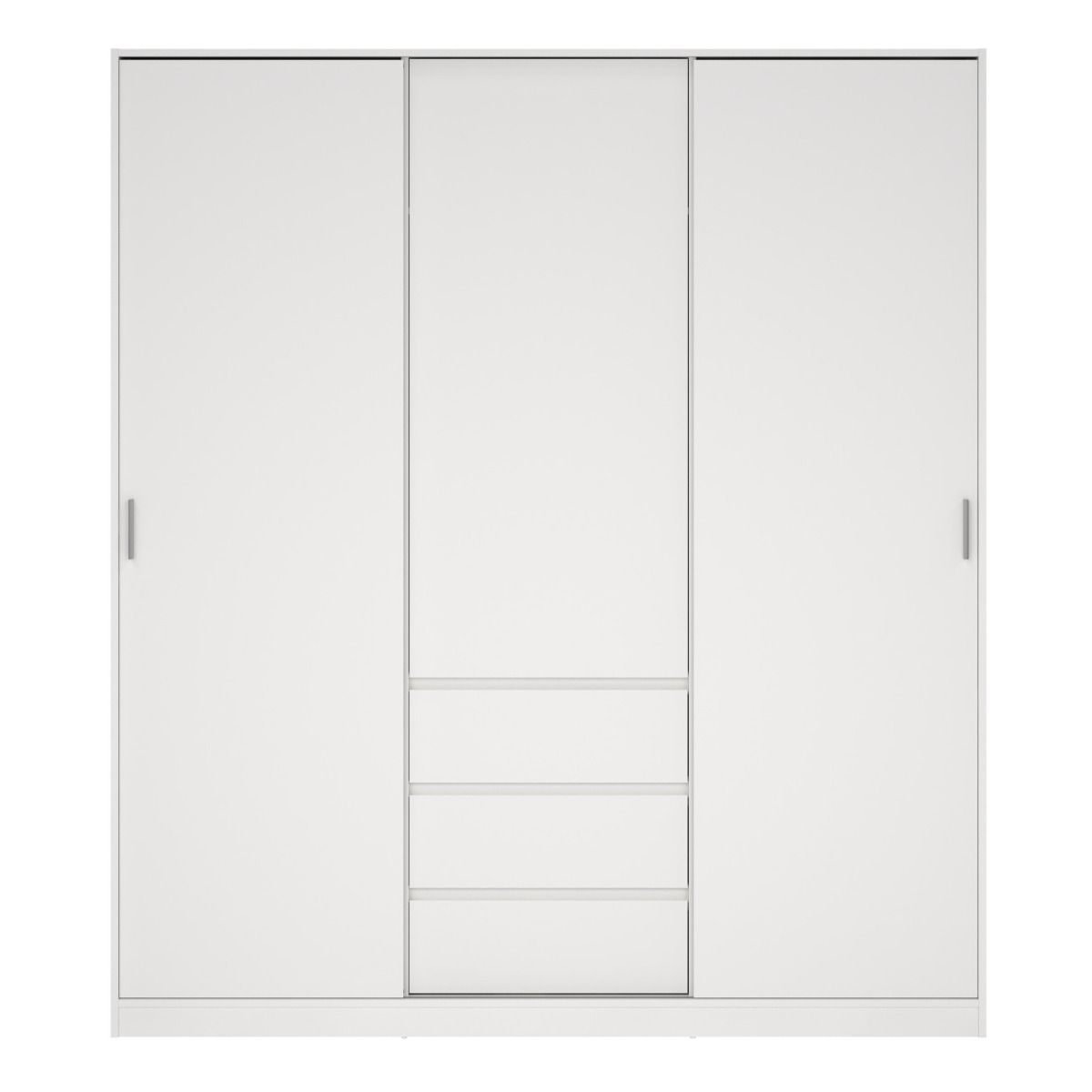 Naia Wardrobe with 2 Sliding Doors + 1 Door + 3 Drawers in White