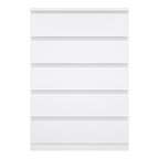 Naia Chest of 5 Drawers in White High Gloss