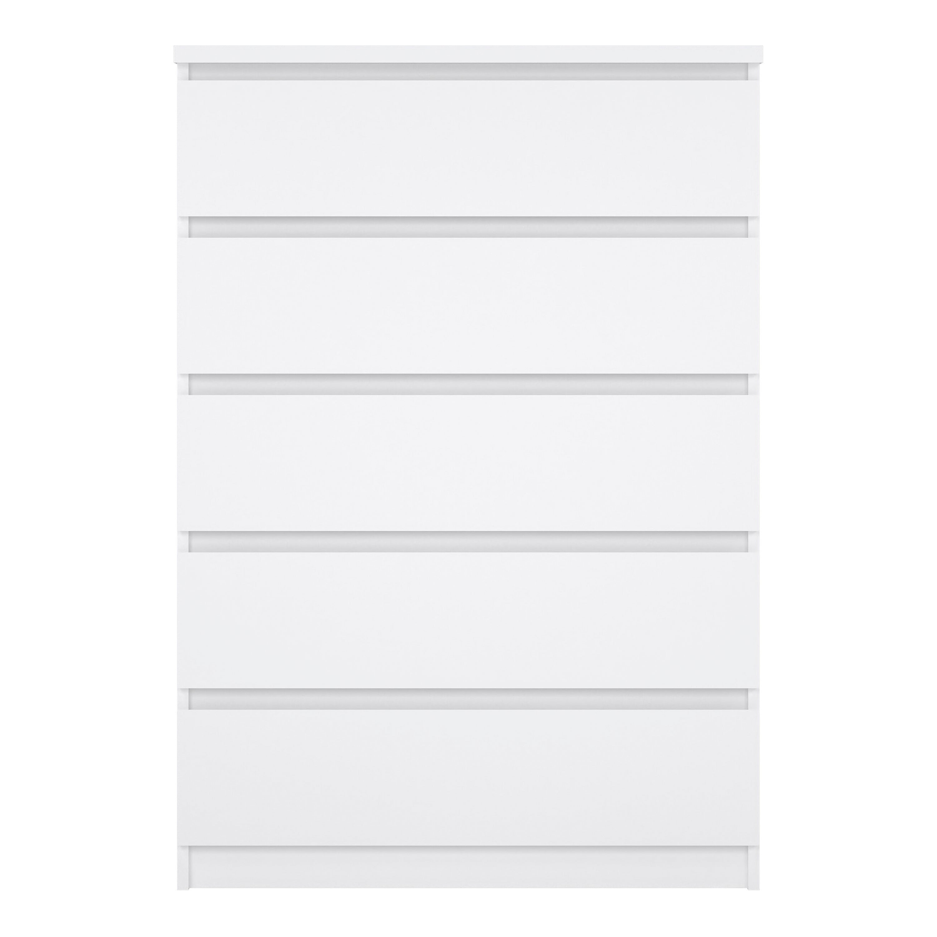 Naia Chest of 5 Drawers in White High Gloss