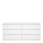Naia Wide Chest of 6 Drawers (3+3) in White