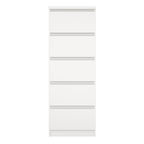 Naia Narrow Chest of 5 Drawers in White