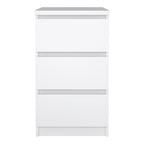 Naia Bedside 3 Drawers in White High Gloss