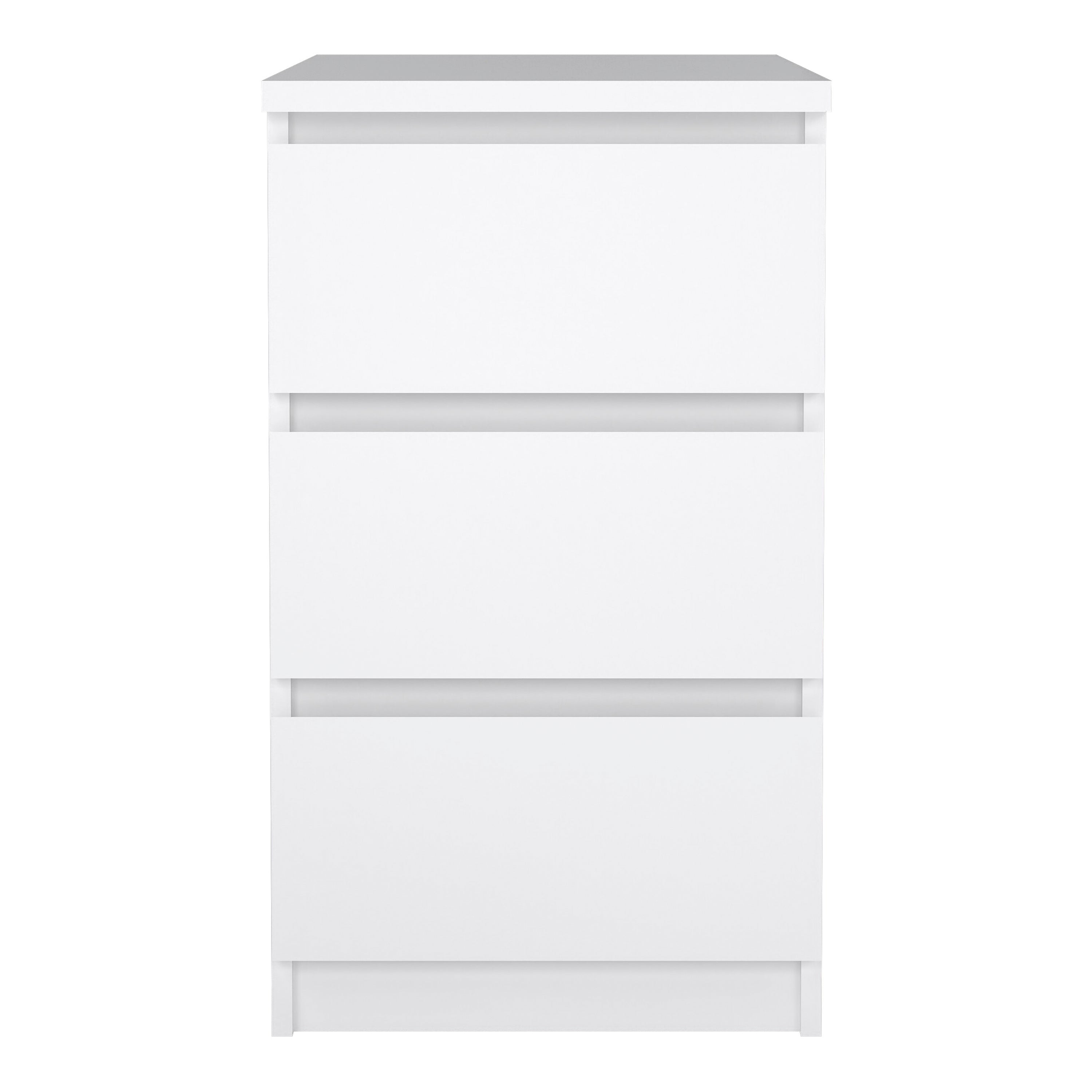 Naia Bedside 3 Drawers in White High Gloss