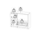 Naia Shoe Cabinet with 2 Flip Down Doors 1 Door and 1 Drawer in Black Matt