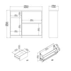 Naia Shoe Cabinet with 2 Flip Down Doors 1 Door and 1 Drawer in Black Matt