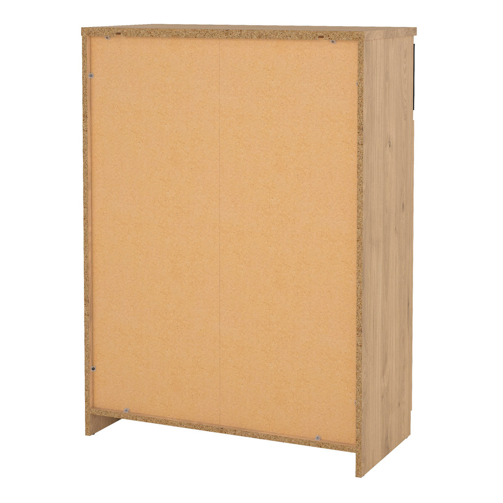 Naia Shoe Cabinet with 2 Doors 1 Drawer in Jackson Hickory Oak and Black