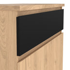 Naia Shoe Cabinet with 2 Doors 1 Drawer in Jackson Hickory Oak and Black