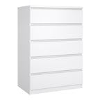 Naia Package - Bedside 3 Drawers + Chest of 5 Drawers + Wardrobe with 2 Doors + 1 Drawer in White High Gloss