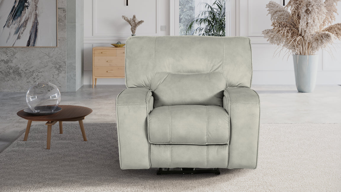 Excalibur Beige Lay-Z-Boy Style Fabric Power Recliner Armchair