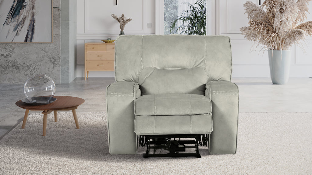 Excalibur Beige Lay-Z-Boy Style Fabric Power Recliner Armchair