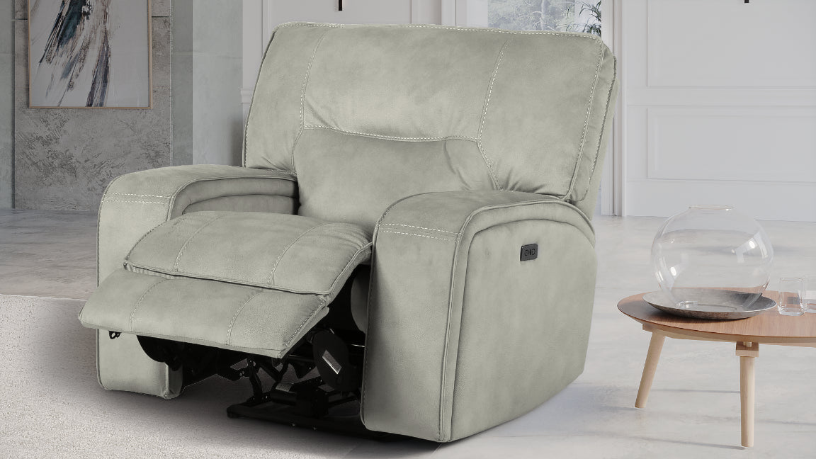 Excalibur Beige Lay-Z-Boy Style Fabric Power Recliner Armchair