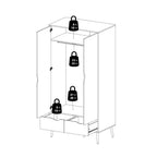 Oslo Wardrobe 2 Doors 2 Drawers in Black and Oak