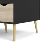 Oslo Wardrobe 2 Doors 2 Drawers in Black and Oak