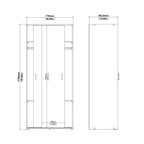 Space Wardrobe 2 Sliding Doors in White 1750