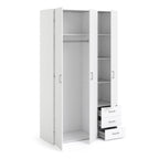 Space Wardrobe 3 Doors 3 Drawers in White 2000