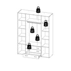 Space Wardrobe 4 Doors 3 Drawers in White 2000