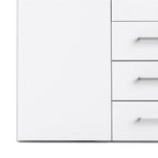 Space Wardrobe 4 Doors 3 Drawers in White 2000