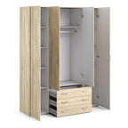 Space Wardrobe 4 Doors 3 Drawers in Oak 2000