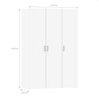 Space Wardrobe 3 Doors White 1750