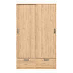 Line Wardrobe with 2 Doors 2 Drawers in Jackson Hickory Oak